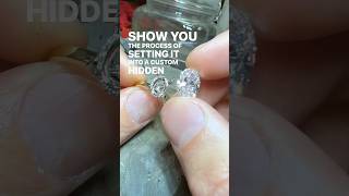 Diamond Setting Tutorial  3ct Oval Hidden Halo Engagement Ring [upl. by Retsel]