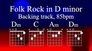 Folk Rock in D minor backing track Practice play along improvise have fun [upl. by Byrn]