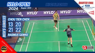 Chou Tien Chen vs Rasmus Gemke  Hylo Open 2024  QF MS Highlights [upl. by Aiblis]