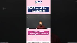 RAS Foundation Batch 2025  CSAT Classes by Sanjeev Tiwari Sir ras foundationbatch kgsrajasthan [upl. by Etnasa]