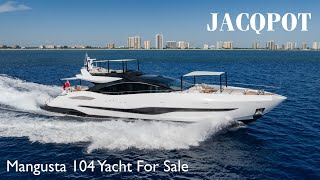 JACQPOT  Mangusta 104 REV Yacht for Sale [upl. by Neelyhtak740]