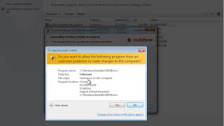 Uninstall Vodafone Mobile Broadband v103 on Windows 7 [upl. by Latsyrhc]