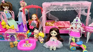 4 Minutes Satisfying with Unboxing Princess Bunk Bed Playset，Baby Stroller Toys Review  ASMR [upl. by Nett]