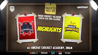 Match 22  Highlights  IAS INVINCIBLES vs MUSCAT THUNDERERS  Oman D10 [upl. by Arim491]