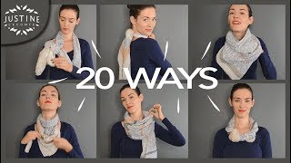 20 ways to wear a scarf  howto tips  Justine Leconte [upl. by Dasa]