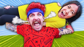 MONSTER DANIEL Extreme Hide and Seek Challenge vs Trampoline Park Carnival Last To Get Caught Wins [upl. by Ocire340]