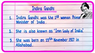 10 Lines Essay On Indira Gandhi In English  Essay On Indira Gandhi  Indira Gandhi Essay In English [upl. by Mimajneb]