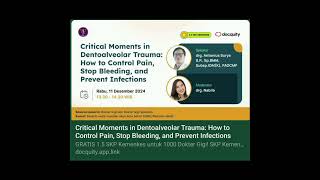 Critical moments in Dentoalveolar Trauma How to control pain stop Bleeding and prevent infections [upl. by Adyaj]