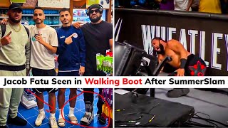 WWEs Jacob Fatu Seen in Walking Boot After SummerSlam Stunt [upl. by Adnima]