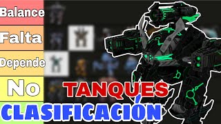 CLASIFICACIÓN DE TANQUES  WAR ROBOTS [upl. by Cohette]