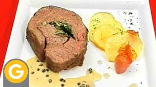 ABC Gourmet  Bife de chorizo relleno a la provenzal con salsa de cognac y crocante de papas [upl. by Philps]