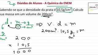 Calculando a massa sabendo a densidade e o volume de uma substância [upl. by Ecnadnak]