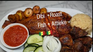 How To Cook West African Food Senegalese Food 🇸🇳 Grilled Fish Lamb Plantain [upl. by Aniram174]