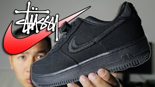 Nike Air Force 1 x Stussy Black Review in Under 3 Minutes [upl. by Lenehc]