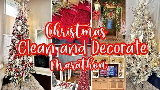 CLEAN AND DECORATE WITH ME FOR CHRISTMAS MARATHON  CHRISTMAS DECORATIONS [upl. by Cai]