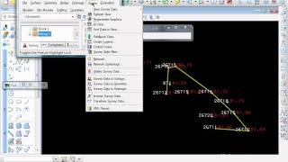 Bentley InRoads  InRoads Survey Import and review survey data [upl. by Nylevol]