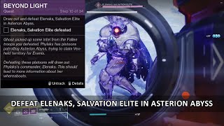 Destiny 2 Defeat Elenaks Salvation Elite in Asterion Abyss  Beyond Light Campaign [upl. by Adel]