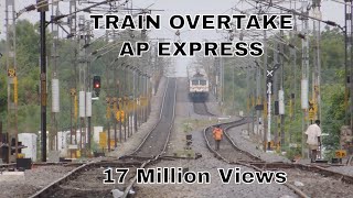 Andhra Pradesh Express at Jangaon overtaking Krishna Express HD [upl. by Brainard841]