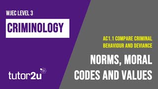 Norms Moral Codes and Values  WJEC Criminology  Unit 2  AC11 Revision [upl. by Repohtsirhc]