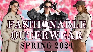 Coat and jacket trends Spring 2024 │Fashionable womens outerwear [upl. by Ojillek685]