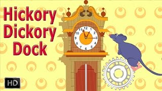 Hickory Dickory Dock  HD Nursery Rhymes Songs with Lyrics  Cartoon Animation Songs [upl. by Ahsilem]