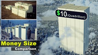 Money Size Comparison in Cash  How Billion Trillion quadrillion quintillion USD in Real scale [upl. by Oppen]