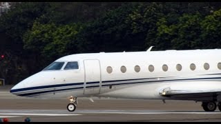 Private plane Gulfstream Aerospace G280 N280GD Take off at TSA [upl. by Ybur329]