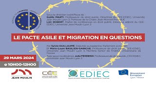 Conférence  Semaine de lEurope  Le pacte asile et migration en questions [upl. by Orofselet]