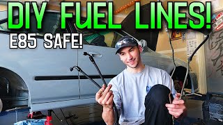 Civic Fuel Line Upgrade DIY Ethanol Safe 6an [upl. by Aniat]