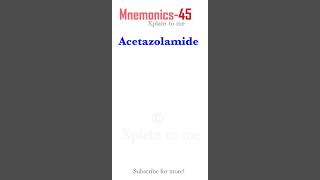 Acetazolamide for Acute Mountain Sickness Pharm mnemonics 45 [upl. by Murial939]