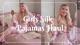 Ulivary Review  Feminine Luxury Silk Pajamas Haul amp Loungewear Try on [upl. by Attayek]