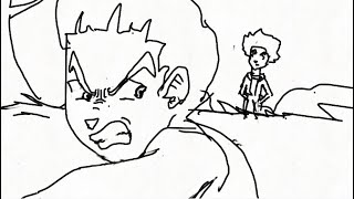 The Boondocks Huey vs Riley Freeman FlipaClip Fight Animation [upl. by Cirri]