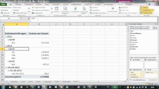 Excel  Pivot Tutorial 6  Gruppierung von Zahlen und Datumswerten [upl. by Natica]