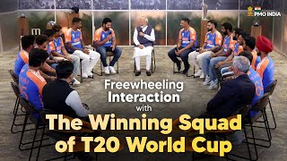 PM Narendra Modis freewheeling interaction with the winning squad of T20 World Cup 🏏 [upl. by Dale963]