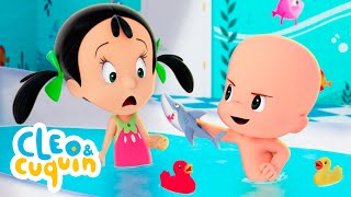 Bath Song with Cuquin  Songs for babies with Cleo and Cuquin  Songs for Kids [upl. by Llednyl]