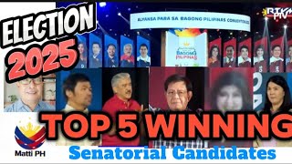 Eleksyon 2025  Top 5 winning senatorial candidates  Alyansa para sa Bagong Pilipinas [upl. by Acisse944]