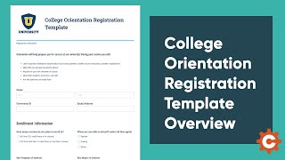 College Orientation Registration Template Overview  Cognito Forms [upl. by Ynej259]