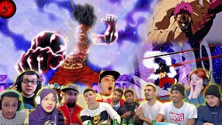 LUFFY GEAR 4 SNAKEMAN VS KATAKURI  One Piece Episode 870 Best Reaction Mashup [upl. by Mure]