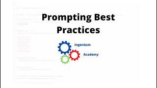 Prompting Best Practices  Langchain  Ingenium Academy [upl. by Karole560]