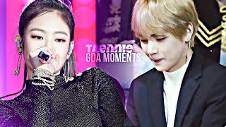 taennie moments » taehyung reaction to jennie ❥ gda 2018 [upl. by Rior]