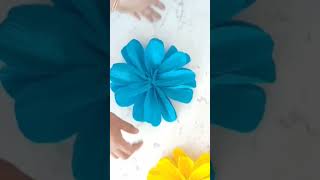 Giant Crepe Paper Flower for room decorHandmade Flores de papel crêpegiantflowers PaperSaiarts [upl. by Nemrak]