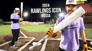 Hitting with the 2024 RAWLINGS ICON  USSSA Baseball Bat Review [upl. by Yesima]