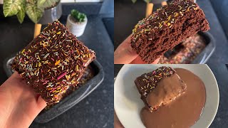 CHOCOLATE SCHOOL CAKE RECIPE  CHOCOLATE SPRINKLE CAKE  OLD SCHOOL TRAYBAKE [upl. by Aivirt]