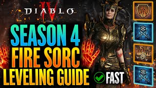 Diablo 4  Best Sorcerer Leveling Build Guide Level 150  Season 4 [upl. by Devehcoy]