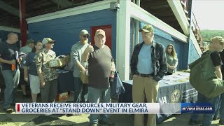 Veterans receive resources military gear groceries at Elmiras Dunn Field [upl. by Ardnas997]