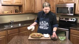 Bacon Wrapped Water Chestnuts Recipe  How to Make Scallion Curls  RadaCutlerycom [upl. by Anirtac]