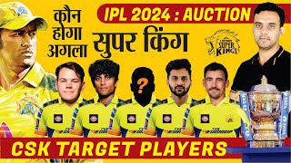 अगला सुपर किंग कौन  IPL 2024 CSK Target Players  Chennai Super Kings  Set at mini Auction  Dhoni [upl. by Dre]