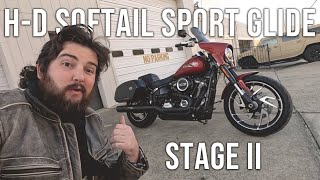 HarleyDavidson Softail Sport Glide STAGE II  Ride amp Review [upl. by Ynaitirb]