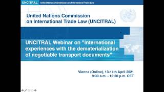 Day 1 Electronic Transferable Records and Dematerialization of Trade Documents [upl. by Ybbil]