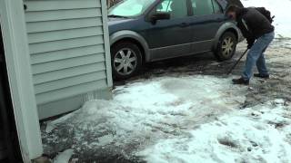 How to clear very thick ice from your driveway in minutes [upl. by Antipus440]